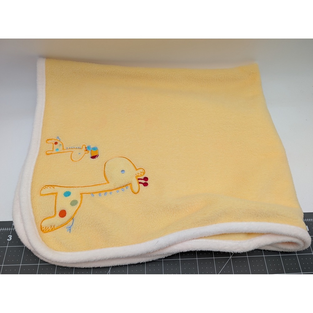 Child of Mine Baby Blanket Yellow Giraffe Embroidered Fleece Carters OS